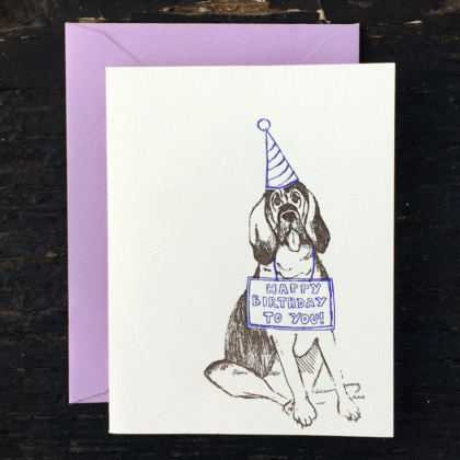 Birthday, dog, hound, greeting card