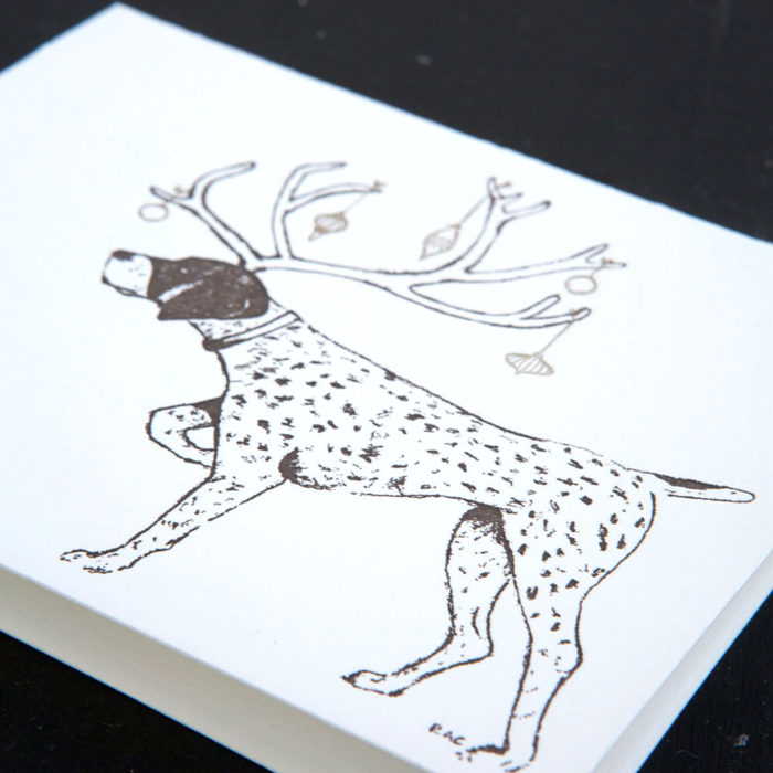 pointer, holiday, letterpress, greeting Cards, Christmas Cards,