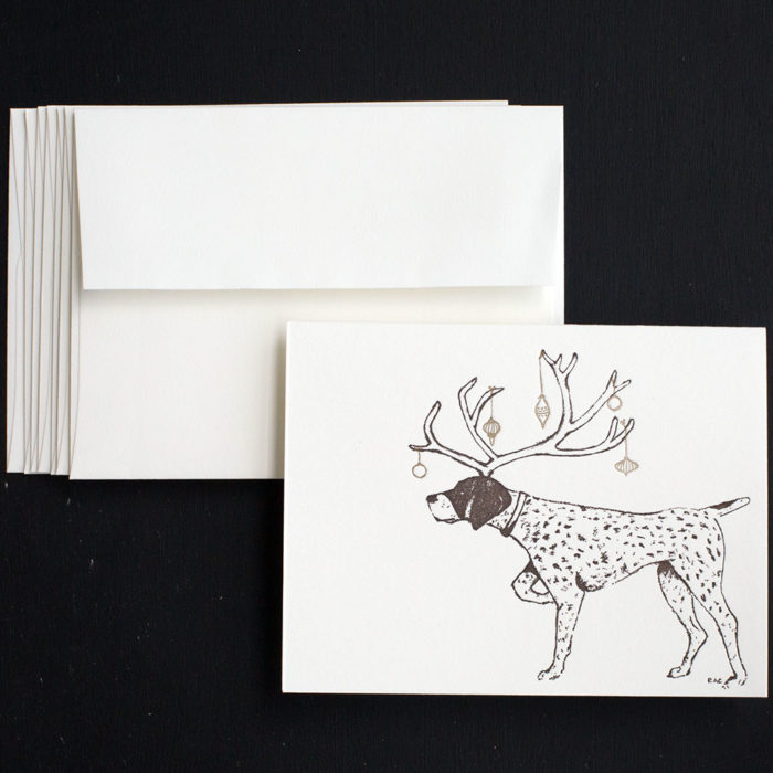 pointer, holiday, letterpress, greeting Cards, Christmas Cards, Boxed Sets