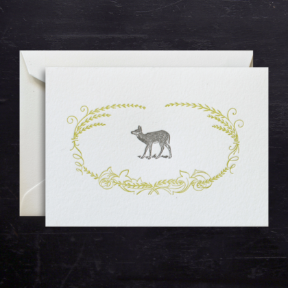 Note cards fawn filigree