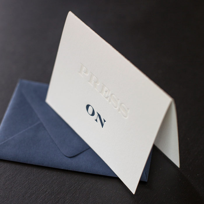 Press On Greeting Card Press On letterpress Greeting Card