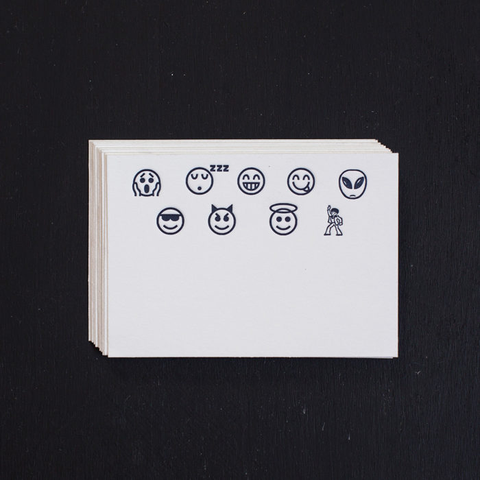 Emoji Place Cards Emoji, Place Cards, Night Blue, letterpress, gift enclosures