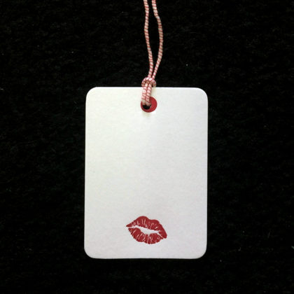 Lips, gift tag, kiss, letterpress, valentines