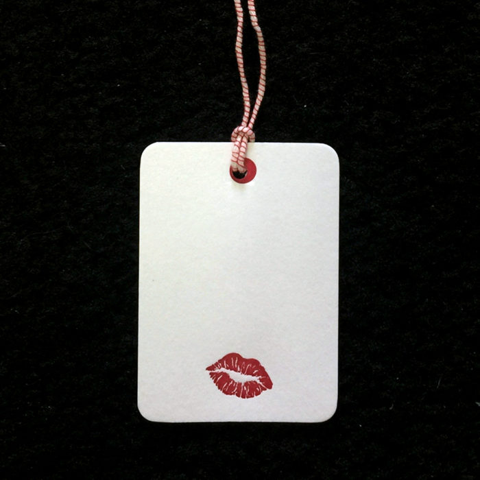 lipsgifttags2 Lips, gift tag, kiss, letterpress, valentines