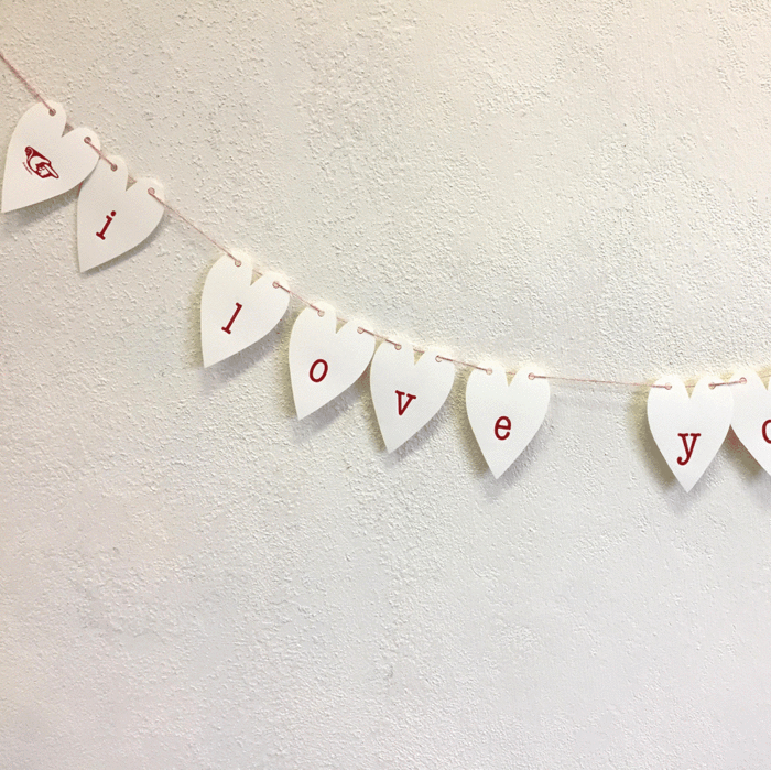 ILOVEYOUgarland i love you, garland, letterpress