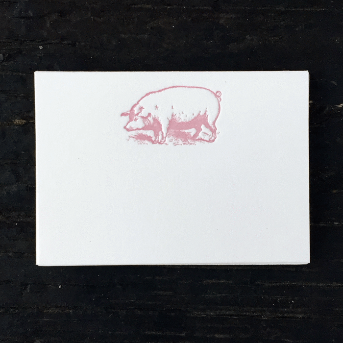 Pig Place Cards pig, place cards, enclosures, letterpress
