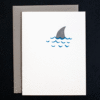 shark, fin, shark fin, ocean, danger, greeting card, letterpress