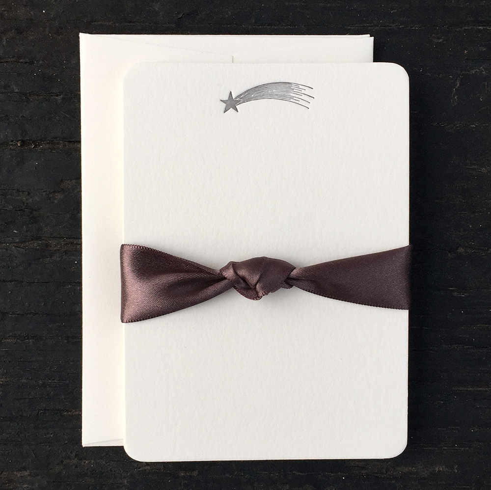 Shooting Star Small Note Cards: Gray