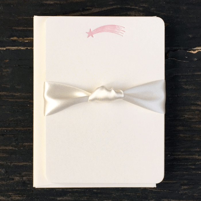 starsnpink star, small notes, letterpress, boxed set, pink