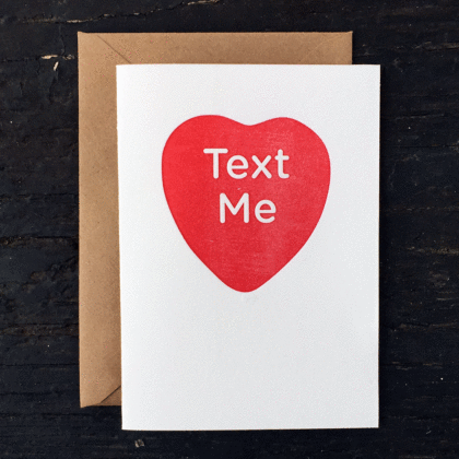 Texting , Greeting Cards, text, letterpress, hello