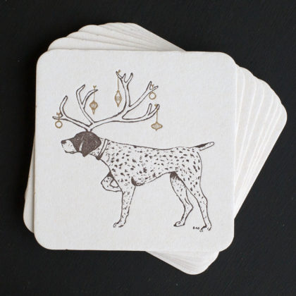 pointer, coasters, letterpress coasters, dog, sporting life
