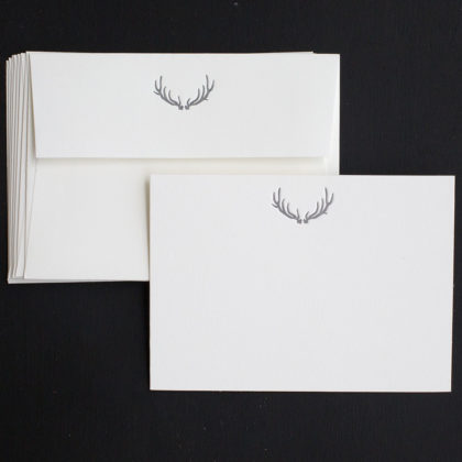 antler, note cards, luxury, sporting life, boxed set, letterpress, for him