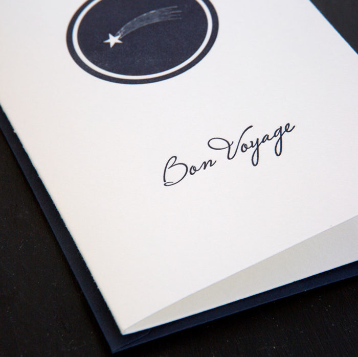 Bon Voyage Greeting Card bon voyage, good luck ,happy trails, greeting card, letterpress, goodbye, safe travels