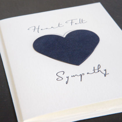 sympathy card, letterpress , greeting card, heartfelt, compassion, felted paper