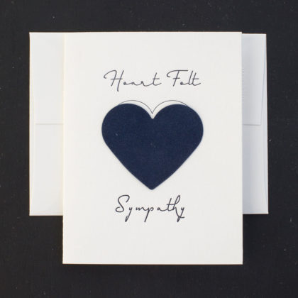 sympathy card, letterpress , greeting card, heartfelt, compassion, felted paper