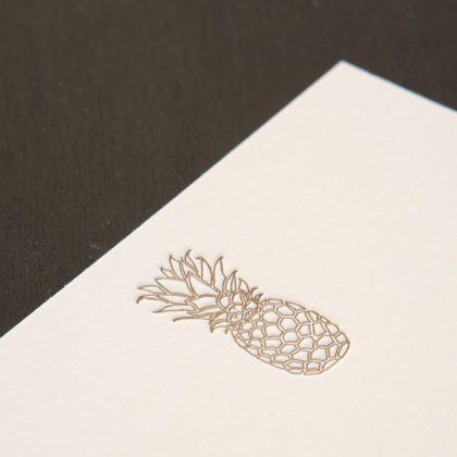 letterpress, pineapple note cards, boxed sets, welcome, hospitality, luxury notes,