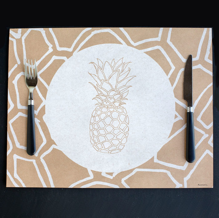 pineapple, place mat, table settings, welcome , hospitality, table scales, disposable place mats