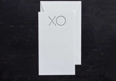 XO, love, kiss, hug, kiss and hug, letterpress, gift card, gift enclosure